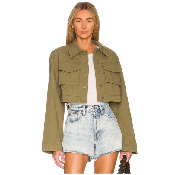 Lovers + Friends Cropped Tan Jacket SZ. L